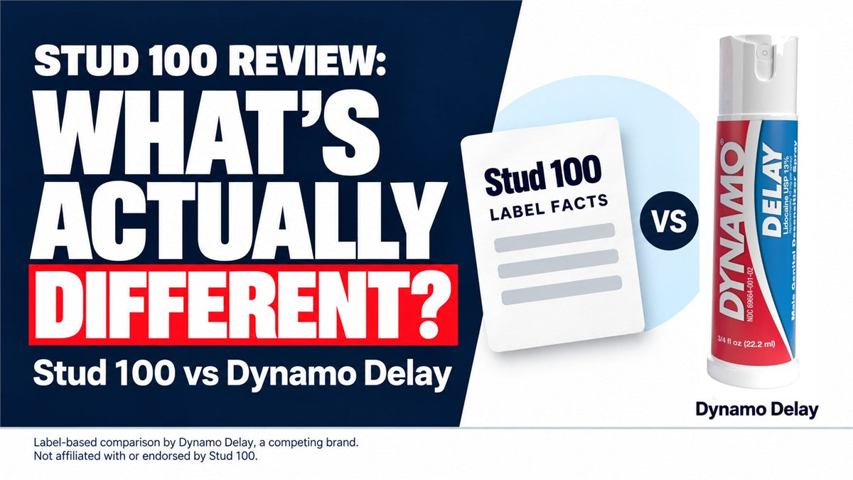 Stud 100 vs Dynamo Delay label comparison