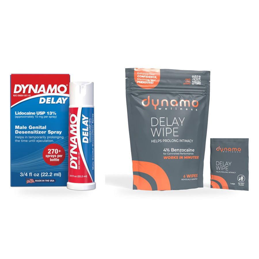 Spray + Wipes Duo: Dynamo Delay Spray + Delay Wipes