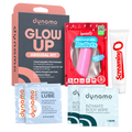 Glow Up Arousal Kit: rechargeable mini massager, arousal cream for her, lube foils and intimate wipes